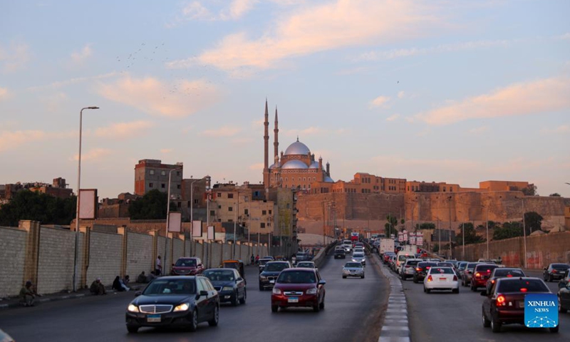 Photo shows a view of the Saladin Citadel in Cairo, Egypt, on Oct. 14, 2021. The Saladin Citadel, built by Saladin (1138-1193) in the 12th century, is an attraction for tourists in Cairo.Photo:Xinhua