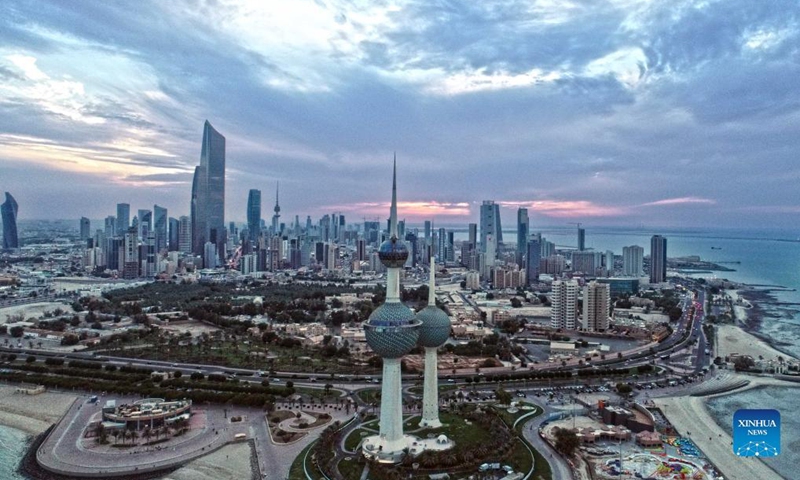 Aerial photo taken on Nov. 14, 2021 shows the city view in Kuwait City, Kuwait.Photo:Xinhua