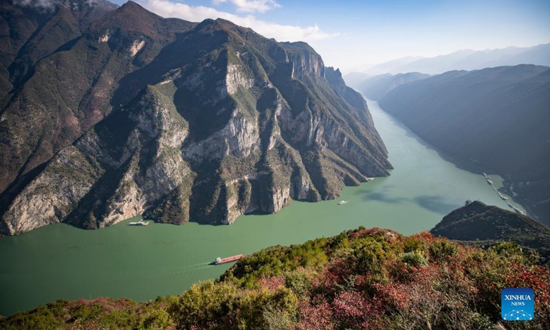 Aerial photo taken in Wushan County, southwest China's Chongqing Municipality on Nov. 18, 2021 shows the Wuxia Gorge, one of the Three Gorges on the Yangtze River.Photo:Xinhua