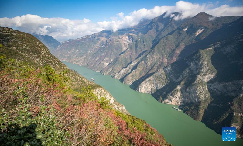 Aerial photo taken in Wushan County, southwest China's Chongqing Municipality on Nov. 18, 2021 shows the Wuxia Gorge, one of the Three Gorges on the Yangtze River.Photo:Xinhua