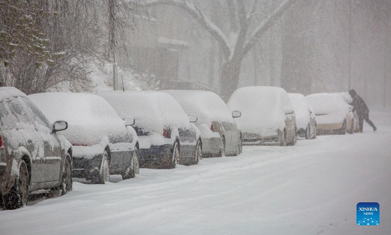 Snow hits Riga, Latvia - Global Times