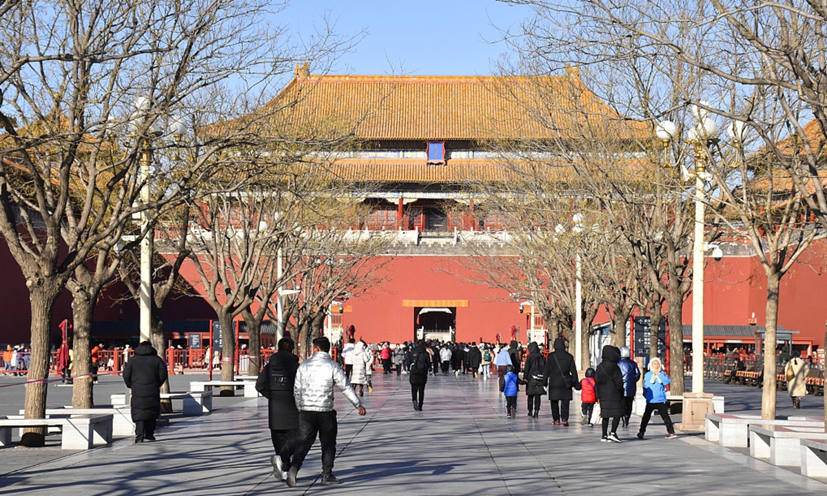 People visit the Palace Museum in Beijing on December 12, 2021. Photo: VCG