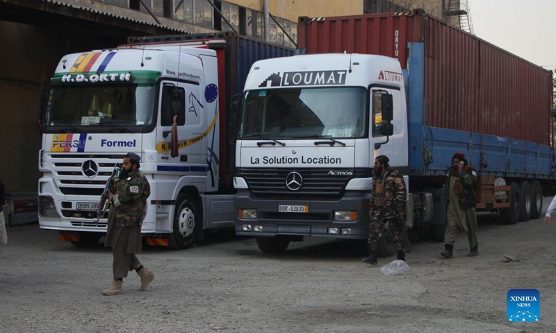 The second batch of winter supplies donated by China arrives in Kabul, capital of Afghanistan, Dec. 13, 2021.(Photo: Xinhua)