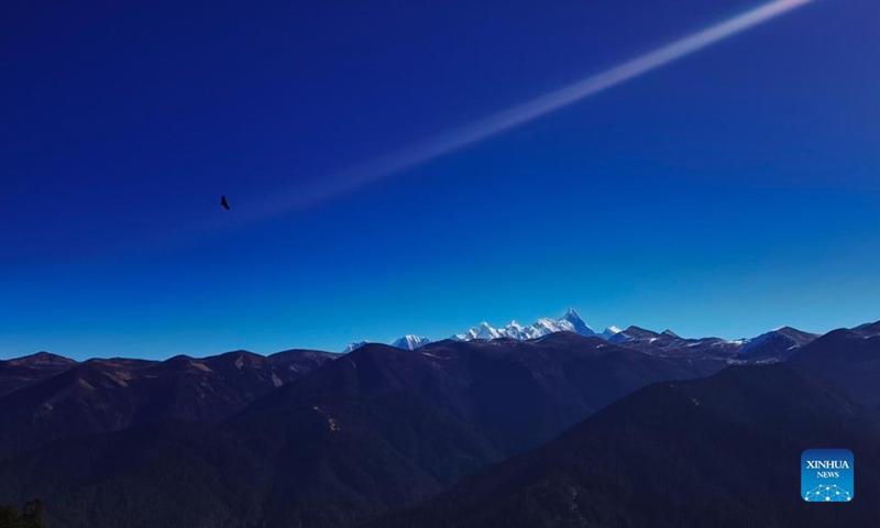 Photo taken on Dec 16, 2021 with a mobile phone shows Mount Namjagbarwa in Nyingchi, southwest China's Tibet Autonomous Region.Photo:Xinhua