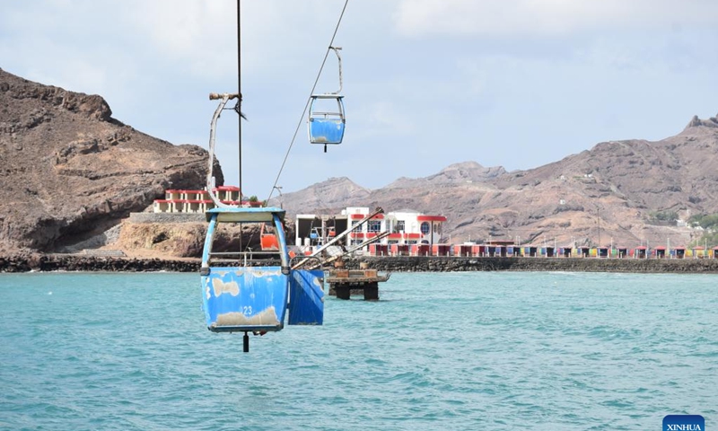 Abandoned facilities of cable cars are seen inside a coastal resort park in Aden, southern Yemen, Jan. 2, 2022. Photo:Xinhua