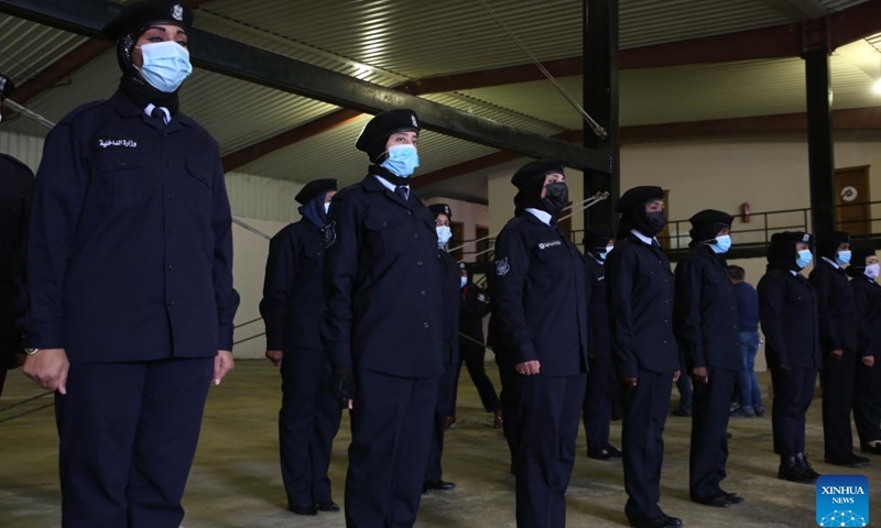 Female staff of Libyan Interior Ministry are seen in an illegal immigrants' reception center specifically for women and children in Tripoli, Libya, on Jan. 23, 2022.Photo:Xinhua