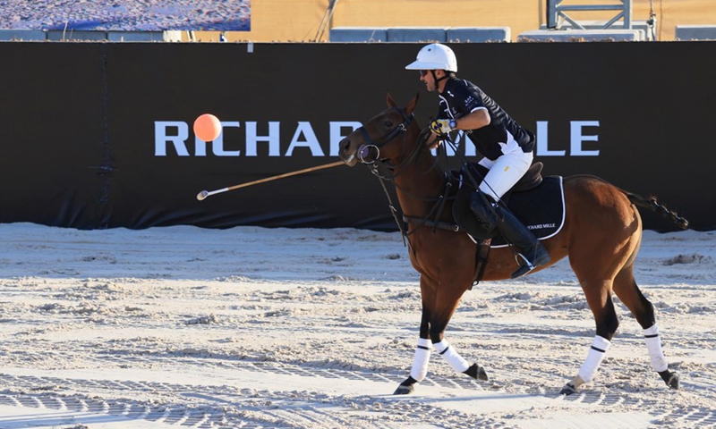 Participants compete during the Richard Mille AlUla Desert Polo 2022 in AlUla, Saudi Arabia, Feb. 11, 2022. This event is the only modern polo tournament in the world to be staged in a desert environment.Photo:Xinhua