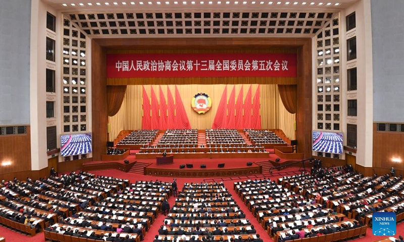 The fifth session of the 13th National Committee of the Chinese People's Political Consultative Conference (CPPCC) opens at the Great Hall of the People in Beijing, capital of China, March 4, 2022.Photo:Xinhua