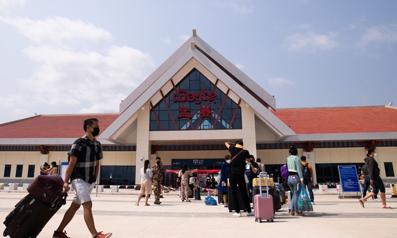 Photo taken on March 9, 2022 shows people at the China-Laos Railway's Muangxay Station in Muangxay, northern Laos.Photo:Xinhua