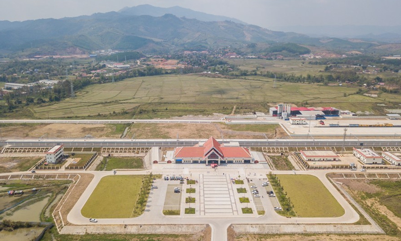 Aerial photo taken on March 11, 2022 shows a view of the China-Laos Railway's Muangxay Station in Muangxay, northern Laos.Photo:Xinhua