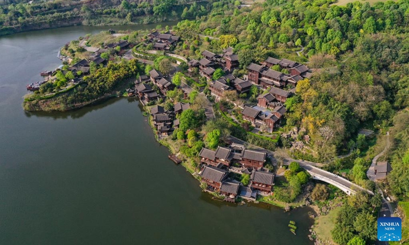 Aerial photo taken on March 19, 2022 shows the Garden Expo park in Chongqing, southwest China. (Photo: Xinhua)