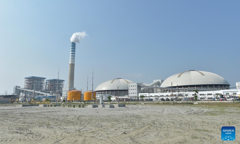 Photo shows a view of the China-funded 1,320 MW ultra-supercritical coal-fired power plant in Patuakhali, Bangladesh, March 21, 2022. Bangladesh has moved to a new era by attaining 100 percent electricity coverage in the country with the inauguration of the first China-funded eco-friendly mega power plant at Payra in Patuakhali district, some 204 km south of the capital Dhaka.(Photo: Xinhua)