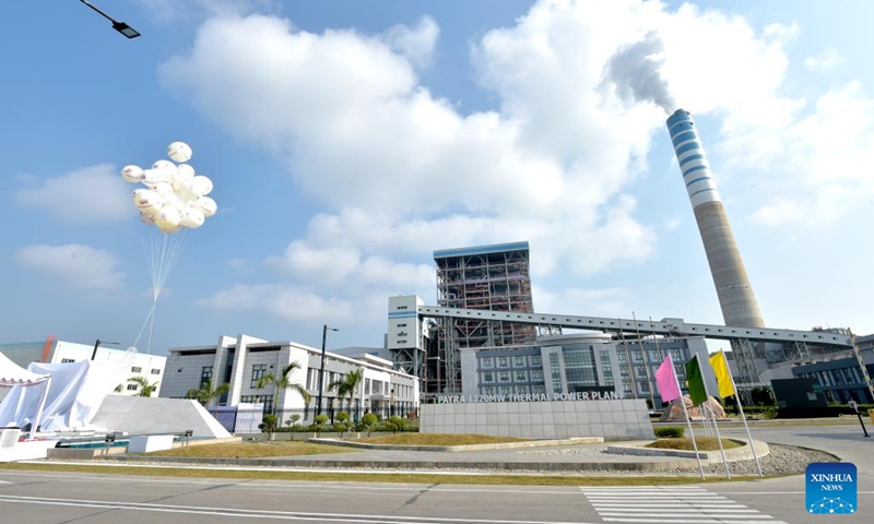 Photo shows a view of the China-funded 1,320 MW ultra-supercritical coal-fired power plant in Patuakhali, Bangladesh, March 21, 2022. Bangladesh has moved to a new era by attaining 100 percent electricity coverage in the country with the inauguration of the first China-funded eco-friendly mega power plant at Payra in Patuakhali district, some 204 km south of the capital Dhaka.(Photo: Xinhua)