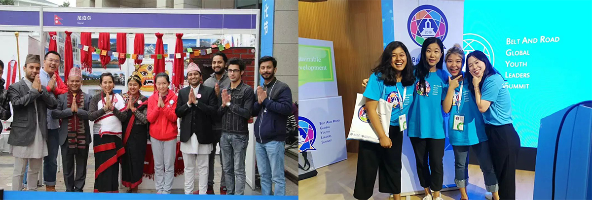 Aneka attending International Culture Festival of 2017 (Left) and BRI Youth Summit in 2019 (Right)