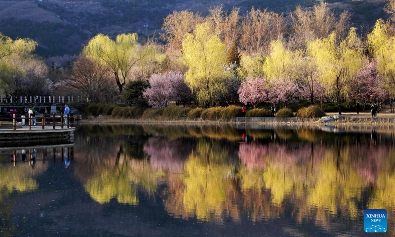 People visit Beijing Botanical Garden in Beijing, capital of China, April 3, 2022. Photo: Xinhua