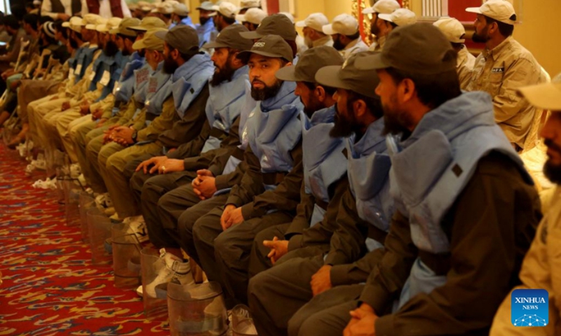 Afghan sappers attend an event marking the International Day for Mine Awareness and Assistance in Mine Action in Kabul, Afghanistan, April 6, 2022.(Photo: Xinhua)