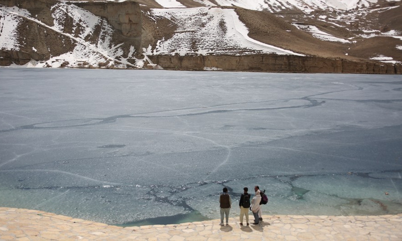 Photo taken on March 18, 2022 shows the scenery of Band-e-Amir Lake in Bamiyan province, Afghanistan.Photo:Xinhua