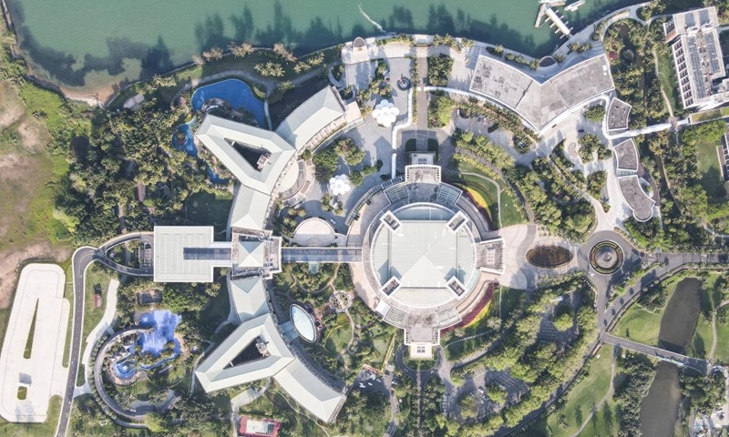 Aerial photo taken on April 9, 2022 shows the venue of the Boao Forum for Asia in Boao, south China's Hainan Province.