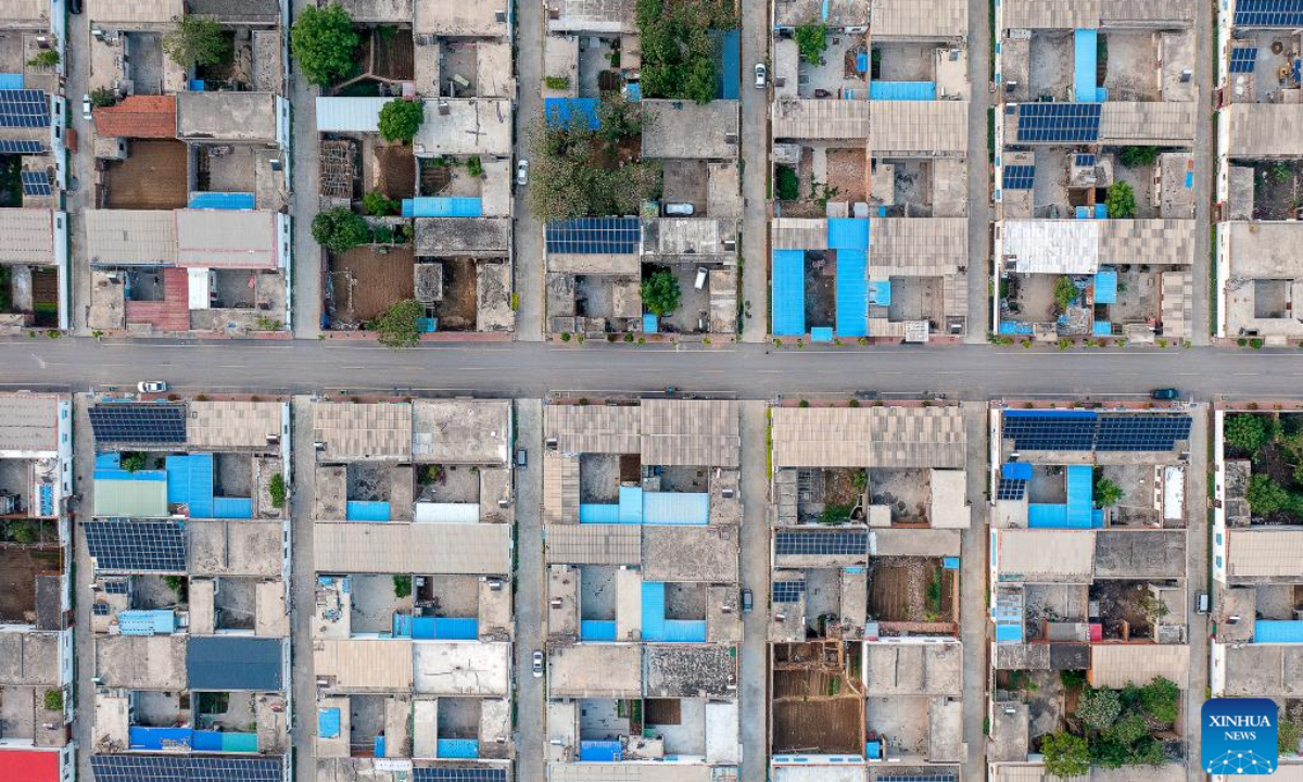 Aerial photo taken on May 10, 2022 shows a view of Xiangyangzhuang Village of Tangyin County in Anyang, central China's Henan Province. Photo:Xinhua