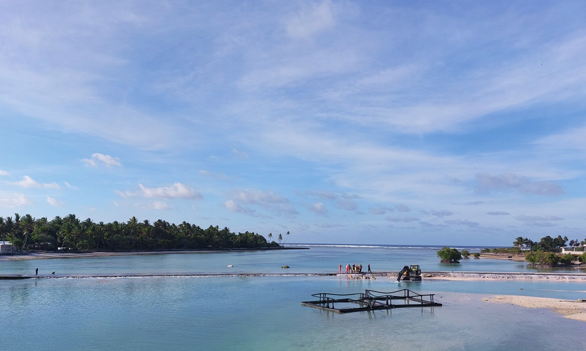 The bridge constructed by China Railway First Bureau in Tarawa, capital city of Kiribati Photo: Courtesy of the Chinese Embassy to Kiribati