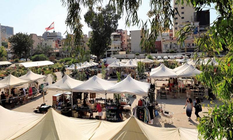 People visit a flea market in Beirut, Lebanon, June 3, 2022.Photo:Xinhua