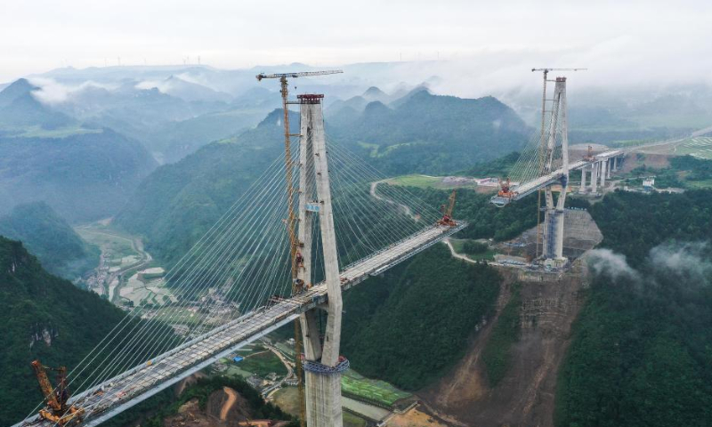 Duohua Super Major Bridge Under Construction In Sw China's Guizhou 