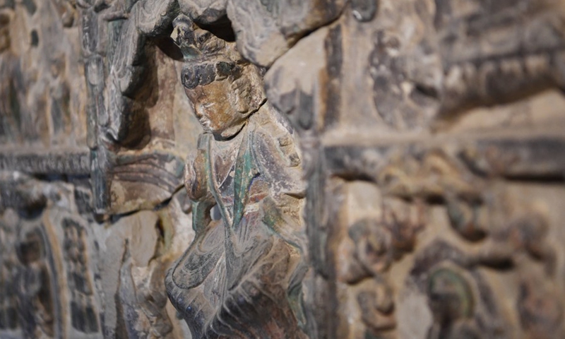 Photo taken on June 9, 2022 shows sculptures in the Maijishan Grottoes in Tianshui City, northwest China's Gansu Province.Photo:Xinhua