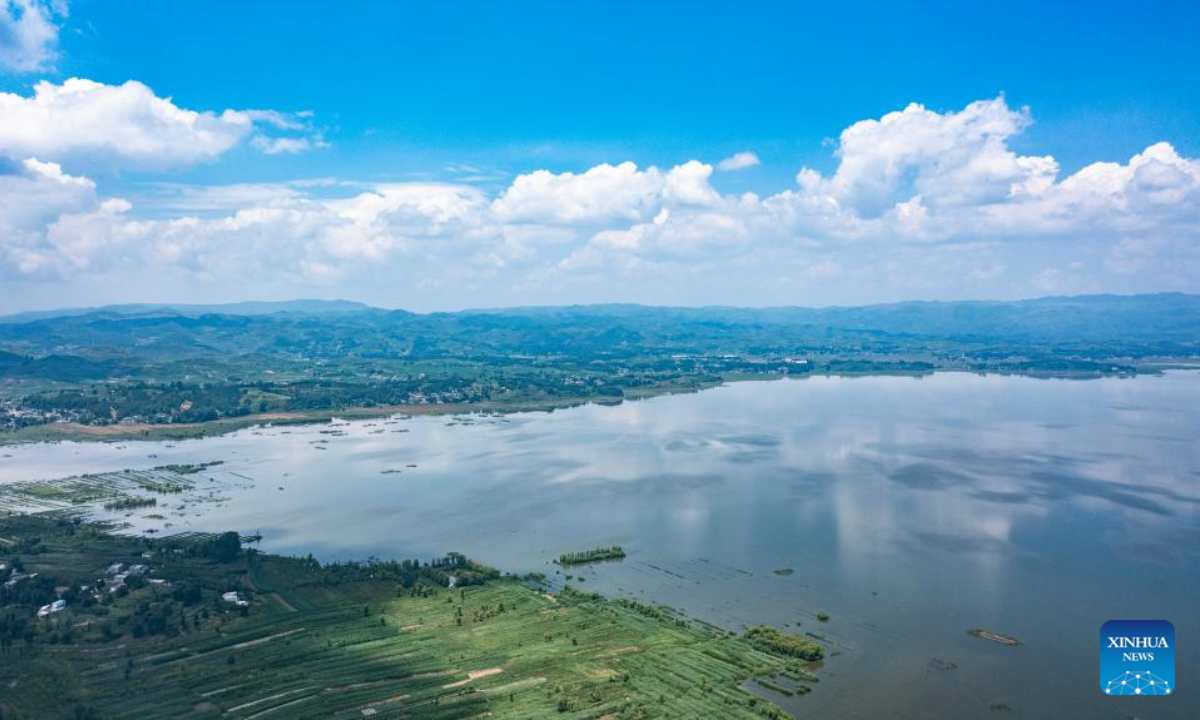 Aerial photo shows the Caohai National Nature Reserve in Weining Yi, Hui and Miao Autonomous County, southwest China's Guizhou Province, July 8, 2022. Photo:Xinhua