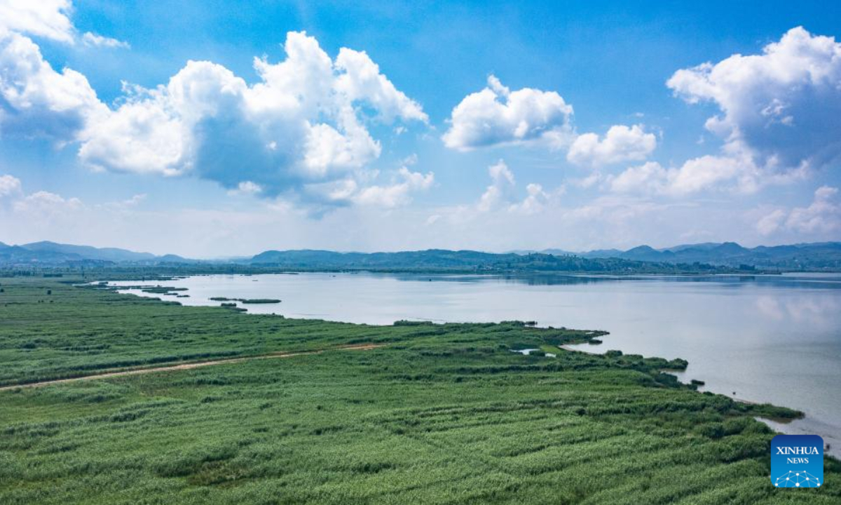 Aerial photo shows the Caohai National Nature Reserve in Weining Yi, Hui and Miao Autonomous County, southwest China's Guizhou Province, July 8, 2022. Photo:Xinhua