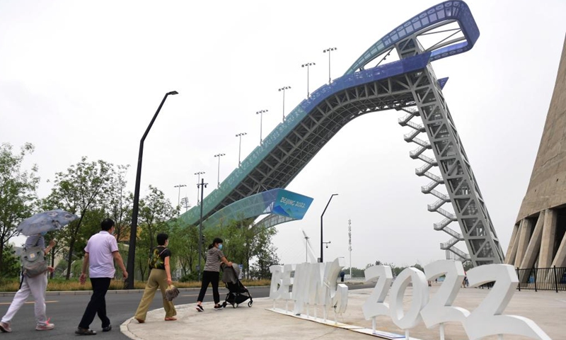 People visit the Big Air Shougang in Beijing, capital of China, July 2, 2022.Photo:Xinhua