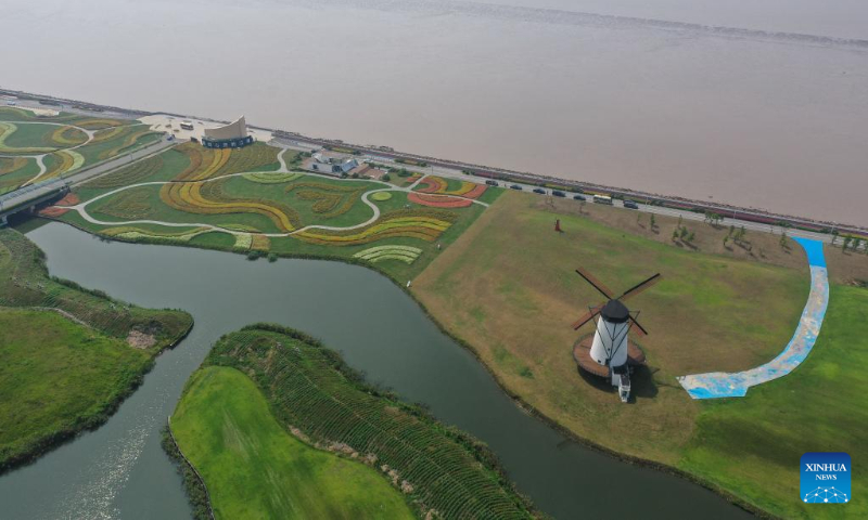 Aerial photo taken on July 17, 2022 shows a view in Qidong, east China's Jiangsu Province. (Xinhua/Ji Chunpeng)