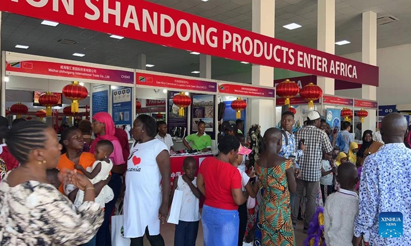 People visit the Chinese pavilion during the 46th Dar es Salaam International Trade Fair in Dar es Salaam, Tanzania, on July 7, 2022.Photo:Xinhua