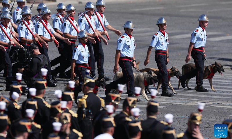 Annual Bastille Day military parade is seen at the Place de la Concorde in Paris, France, July 14, 2022. France on Thursday held its annual Bastille Day celebrations with a traditional military parade.(Photo: Xinhua)