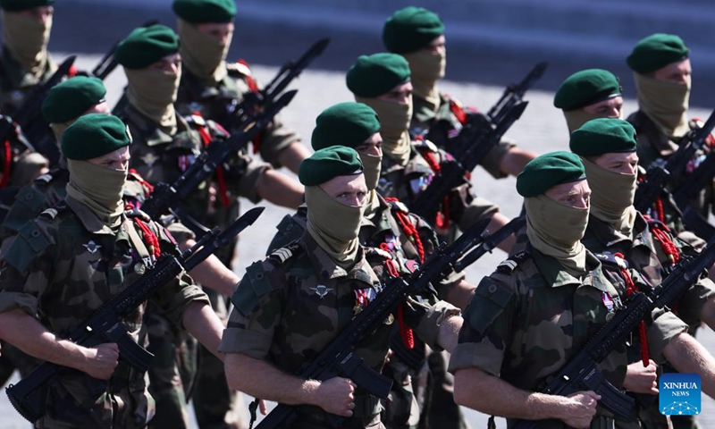 Annual Bastille Day military parade is seen at the Place de la Concorde in Paris, France, July 14, 2022. France on Thursday held its annual Bastille Day celebrations with a traditional military parade.(Photo: Xinhua)