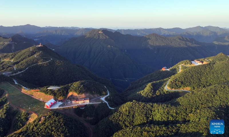 Aerial photo taken on July 23, 2022 shows a camping spot in Longtoushan scenic area in Hanzhong, northwest China's Shaanxi Province. (Xinhua/Tao Ming)