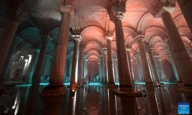 People visit Basilica Cistern in Istanbul - Global Times