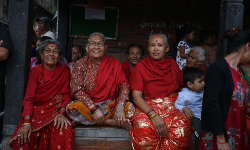 People observe the Ghantakarna Festival in Bhaktapur, Nepal, on July 26, 2022.(Photo: Xinhua)