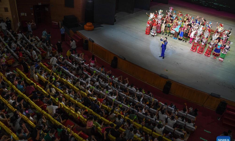 Actors perform in the show Colorful Guizhou Style at Guiyang Grand Theatre in Guiyang, southwest China's Guizhou Province, July 30, 2022. Photo:Xinhua