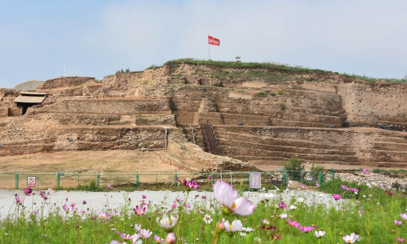 Photo taken on Aug. 6, 2022 shows a view of the Shimao ruins, an important prehistoric site in Shenmu City, northwest China's Shaanxi Province. Photo: Xinhua