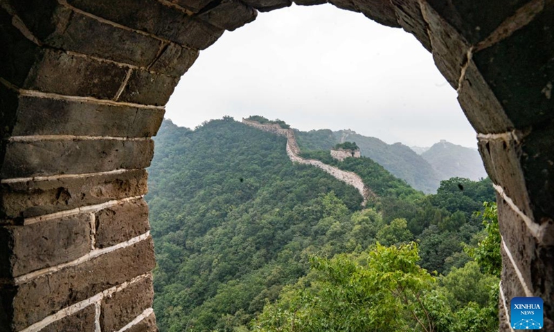 Photo taken on Aug. 17, 2022 shows the scenery of the Jiankou section of the Great Wall in Beijing, capital of China.(Photo: Xinhua)