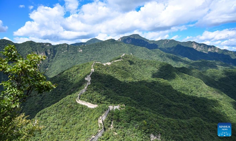 Photo taken on Aug. 16, 2022 shows the scenery of the Jiankou section of the Great Wall in Beijing, capital of China.(Photo: Xinhua)