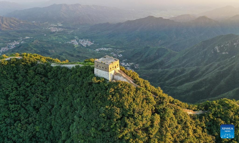 Aerial photo taken on Aug. 16, 2022 shows the scenery of the Jiankou section of the Great Wall in Beijing, capital of China.(Photo: Xinhua)