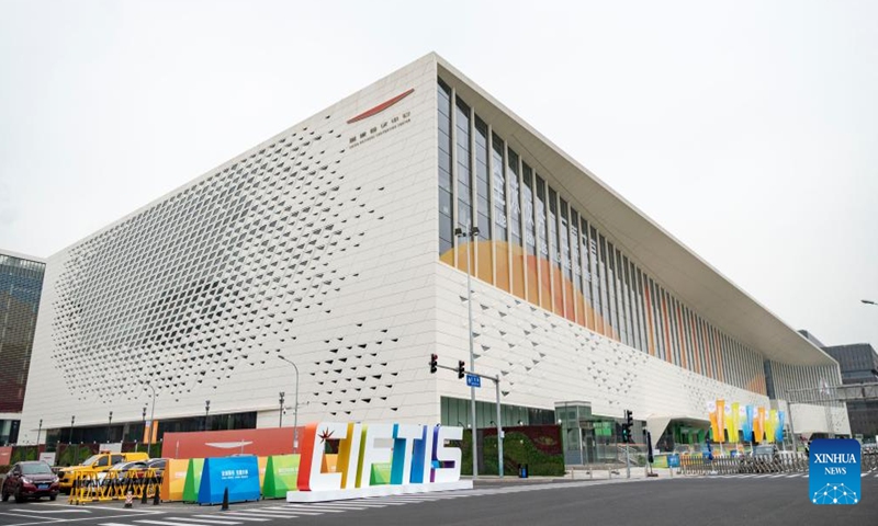 Photo taken on Aug. 28, 2022 shows a view of the China National Convention Center in Beijing, capital of China.Photo:Xinhua