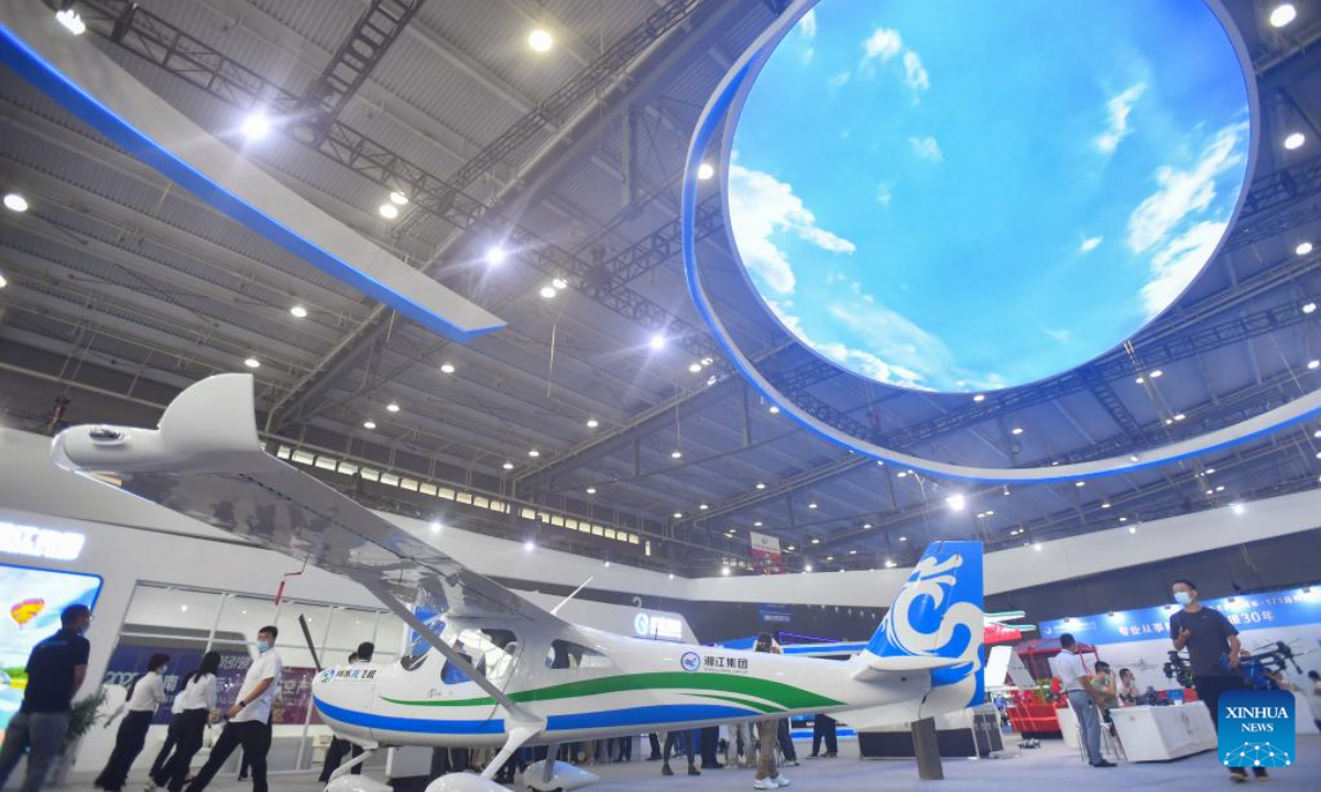 Visitors are seen during the 2022 Hunan (International) General Aviation Industry Expo at the Changsha International Convention and Exhibition Center in Changsha, central China's Hunan Province, Sep 1, 2022. Photo:Xinhua