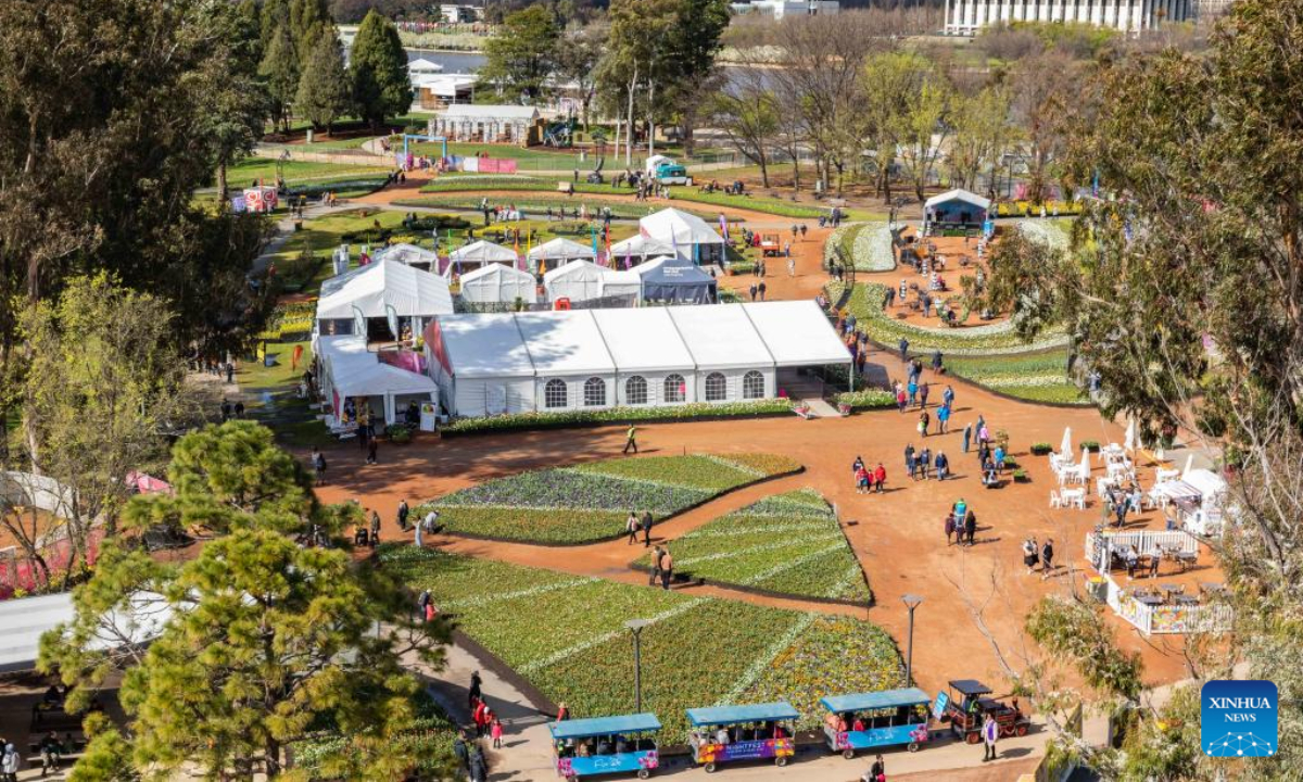 Photo taken on Sep 17, 2022 shows the festival event of Floriade at the Commonwealth Park in Canberra, Australia. Photo:Xinhua