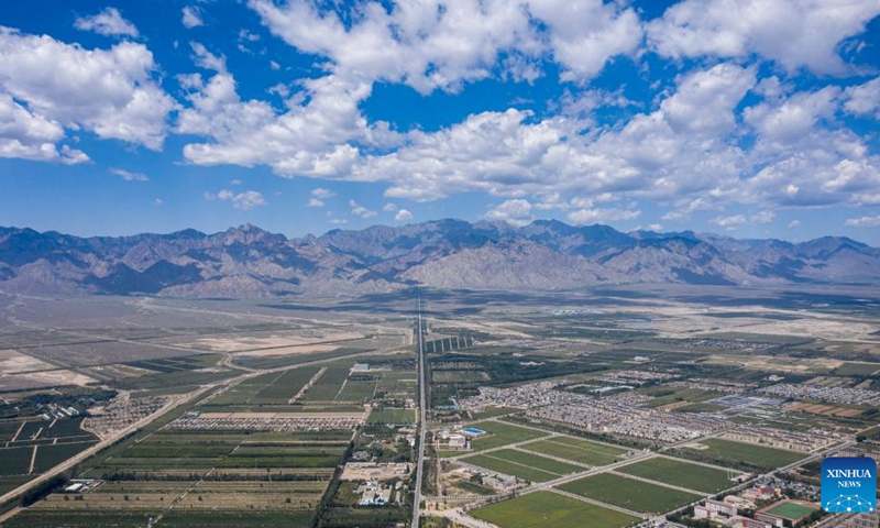 Aerial photo taken on Aug. 30, 2022 shows the scenery of Helan Mountain in Yinchuan, northwest China's Ningxia Hui Autonomous Region.(Photo: Xinhua)