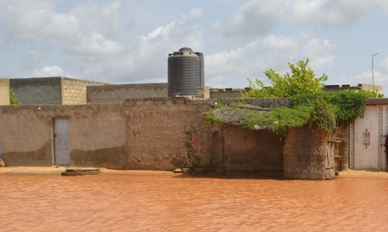 A village is flooded after heavy rain in Maradi, Niger, Sept. 2, 2022. Lasting heavy rain has caused death of 103 people in Niger since June, Niger's Interior Ministry said on Tuesday in a statement. (Xinhua)