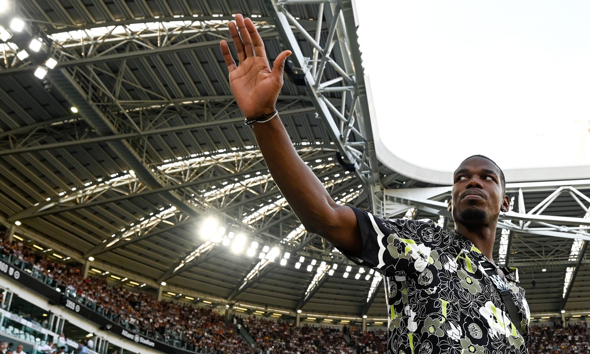 Paul Pogba of Juventus during the Serie A match between Juventus and AS Roma at Allianz Stadium in Turin, Italy on August 27, 2022 Photo: VCG