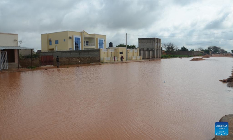 A road is flooded after heavy rain in Maradi, Niger, Sept. 2, 2022. Lasting heavy rain has caused death of 103 people in Niger since June, Niger's Interior Ministry said on Tuesday in a statement. (Xinhua)