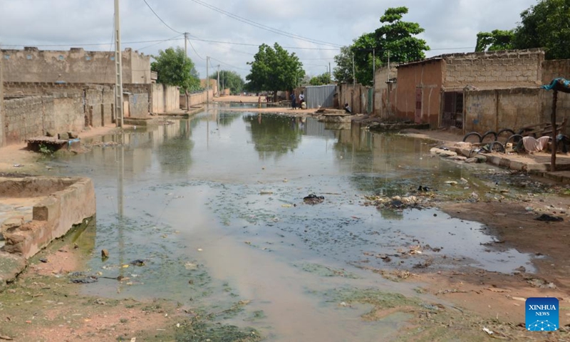 A village is flooded after heavy rain in Maradi, Niger, Sept. 2, 2022. Lasting heavy rain has caused death of 103 people in Niger since June, Niger's Interior Ministry said on Tuesday in a statement. (Xinhua)